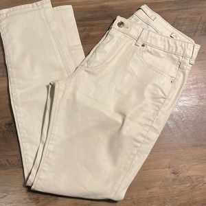 Beautiful faux leather cream/ nude skinny pants trouser